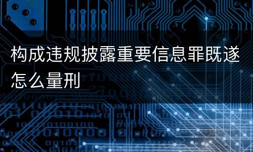 构成违规披露重要信息罪既遂怎么量刑