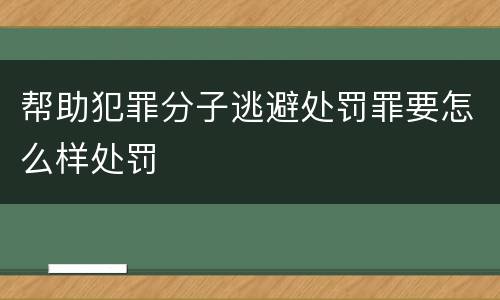 帮助犯罪分子逃避处罚罪要怎么样处罚