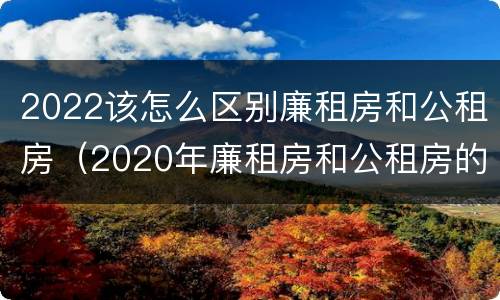 2022该怎么区别廉租房和公租房（2020年廉租房和公租房的区别）