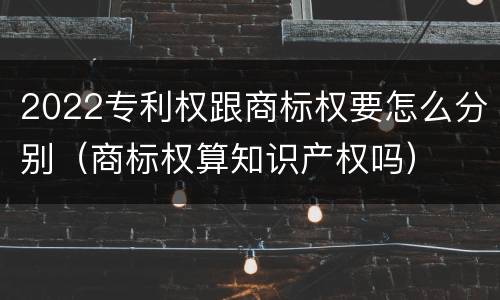 2022专利权跟商标权要怎么分别（商标权算知识产权吗）