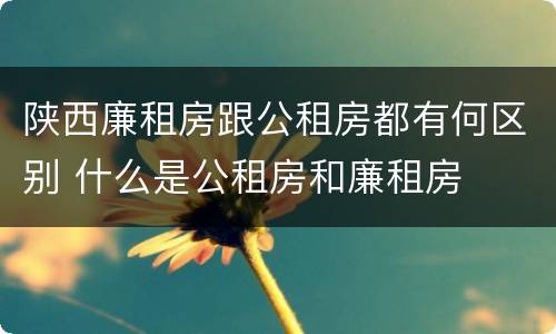 陕西廉租房跟公租房都有何区别 什么是公租房和廉租房