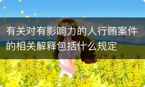 有关对有影响力的人行贿案件的相关解释包括什么规定