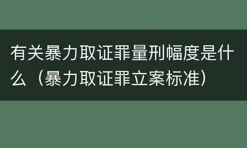 有关暴力取证罪量刑幅度是什么（暴力取证罪立案标准）