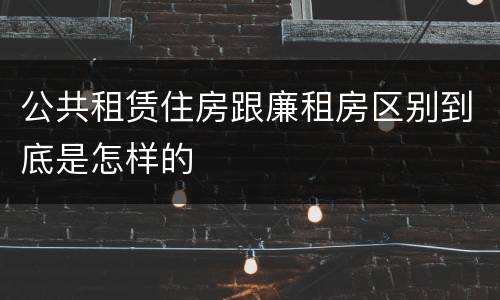 公共租赁住房跟廉租房区别到底是怎样的