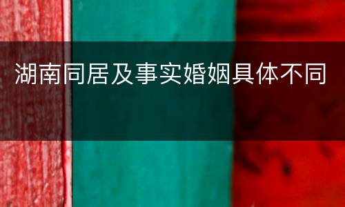 湖南同居及事实婚姻具体不同