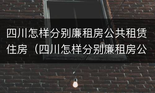 四川怎样分别廉租房公共租赁住房（四川怎样分别廉租房公共租赁住房和居住）