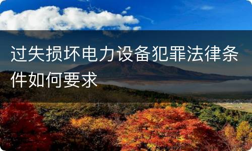 过失损坏电力设备犯罪法律条件如何要求