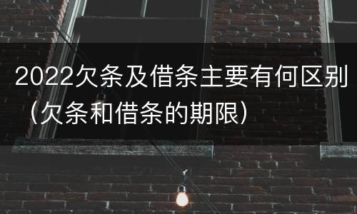2022欠条及借条主要有何区别（欠条和借条的期限）