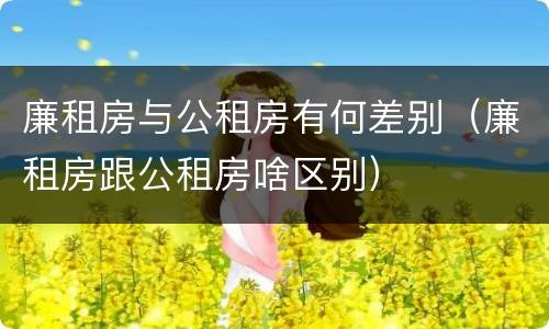 廉租房与公租房有何差别（廉租房跟公租房啥区别）