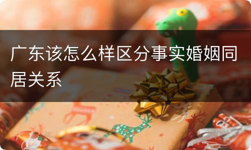 广东该怎么样区分事实婚姻同居关系