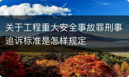 关于工程重大安全事故罪刑事追诉标准是怎样规定