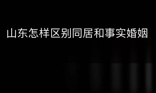 山东怎样区别同居和事实婚姻