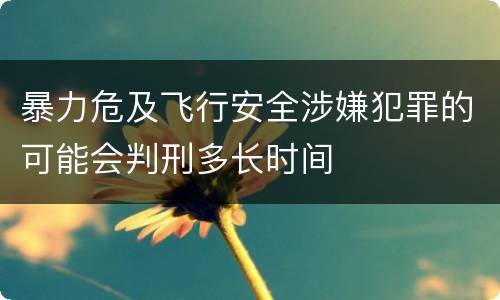 暴力危及飞行安全涉嫌犯罪的可能会判刑多长时间