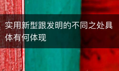 实用新型跟发明的不同之处具体有何体现