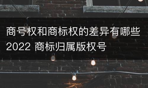 商号权和商标权的差异有哪些2022 商标归属版权号