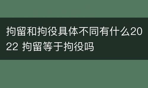 拘留和拘役具体不同有什么2022 拘留等于拘役吗