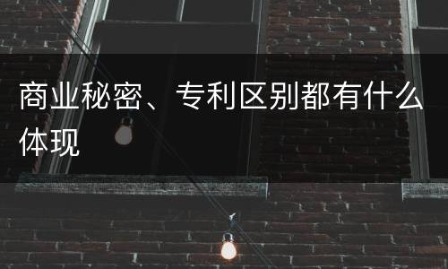 商业秘密、专利区别都有什么体现