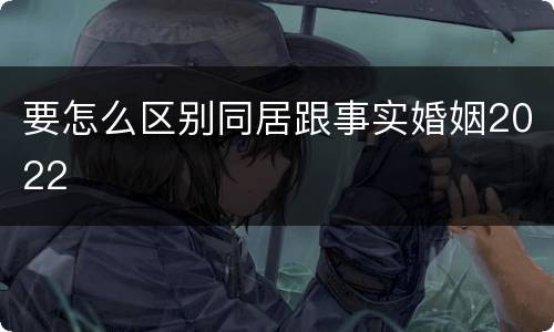 要怎么区别同居跟事实婚姻2022