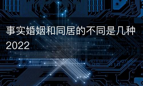 事实婚姻和同居的不同是几种2022