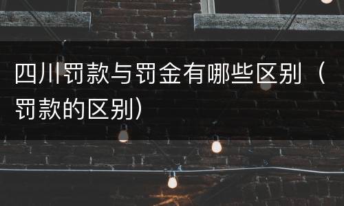 四川罚款与罚金有哪些区别（罚款的区别）