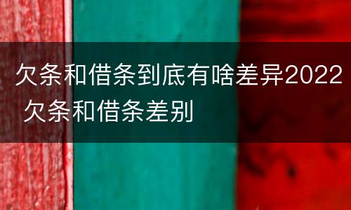 欠条和借条到底有啥差异2022 欠条和借条差别