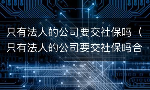 只有法人的公司要交社保吗（只有法人的公司要交社保吗合法吗）