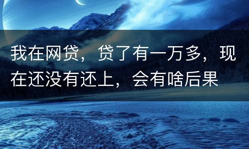 我在网贷，贷了有一万多，现在还没有还上，会有啥后果