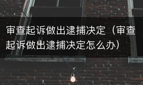 审查起诉做出逮捕决定（审查起诉做出逮捕决定怎么办）