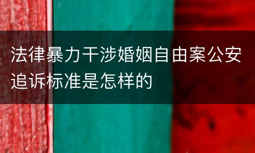 法律暴力干涉婚姻自由案公安追诉标准是怎样的
