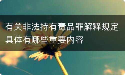 有关非法持有毒品罪解释规定具体有哪些重要内容