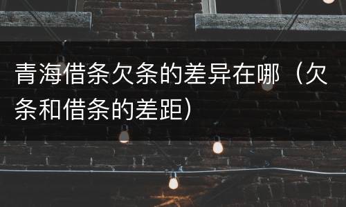 青海借条欠条的差异在哪（欠条和借条的差距）