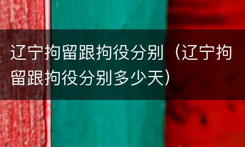 辽宁拘留跟拘役分别（辽宁拘留跟拘役分别多少天）