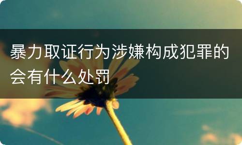 暴力取证行为涉嫌构成犯罪的会有什么处罚