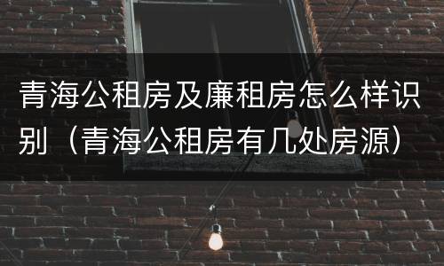青海公租房及廉租房怎么样识别（青海公租房有几处房源）