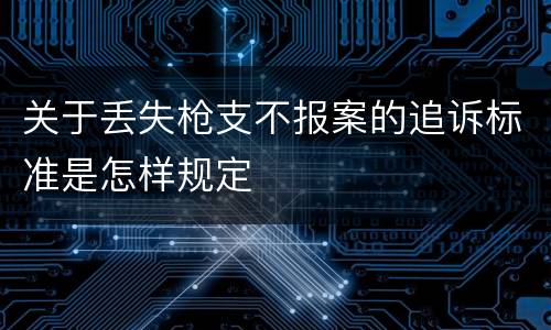 关于丢失枪支不报案的追诉标准是怎样规定