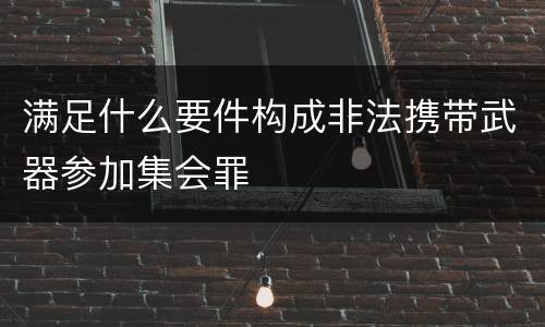 满足什么要件构成非法携带武器参加集会罪
