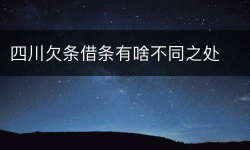 四川欠条借条有啥不同之处
