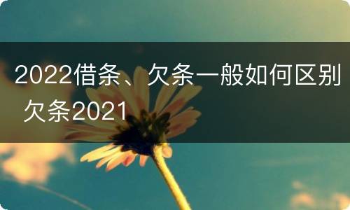 2022借条、欠条一般如何区别 欠条2021