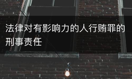法律对有影响力的人行贿罪的刑事责任