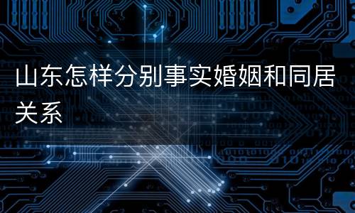 山东怎样分别事实婚姻和同居关系