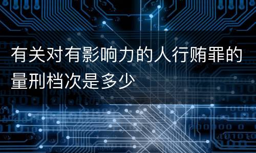 有关对有影响力的人行贿罪的量刑档次是多少