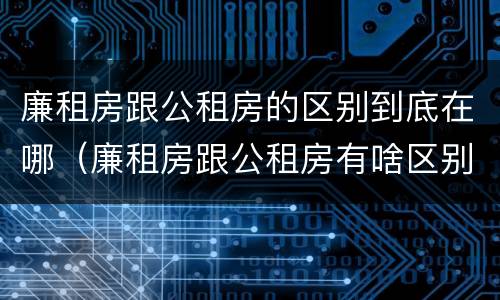 廉租房跟公租房的区别到底在哪（廉租房跟公租房有啥区别）