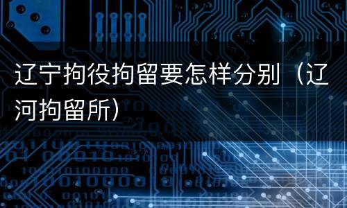 辽宁拘役拘留要怎样分别（辽河拘留所）