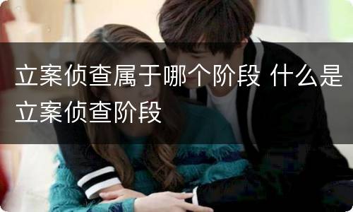 立案侦查属于哪个阶段 什么是立案侦查阶段