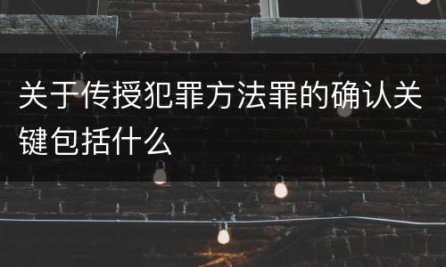 关于传授犯罪方法罪的确认关键包括什么