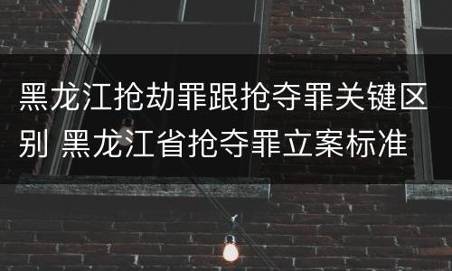 黑龙江抢劫罪跟抢夺罪关键区别 黑龙江省抢夺罪立案标准
