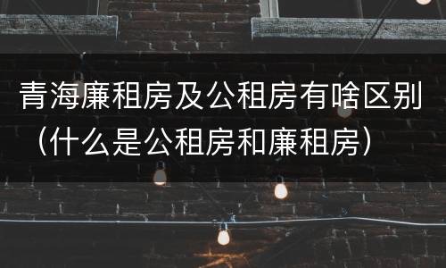 青海廉租房及公租房有啥区别（什么是公租房和廉租房）