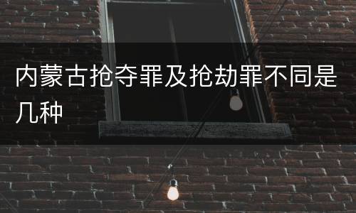 内蒙古抢夺罪及抢劫罪不同是几种