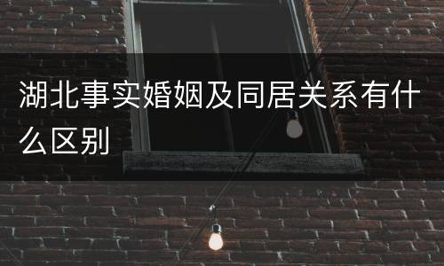 湖北事实婚姻及同居关系有什么区别