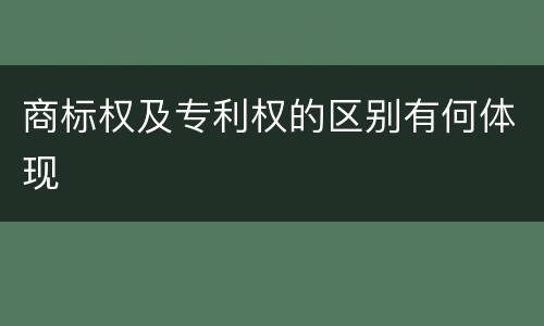 商标权及专利权的区别有何体现